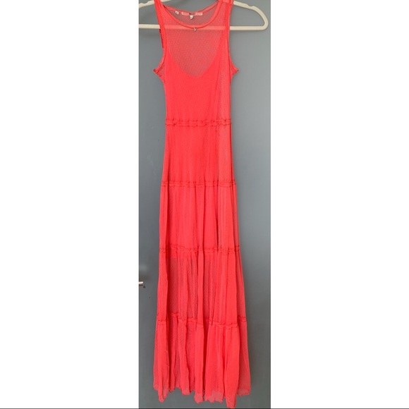 Guess Los Angeles Sleeveless Maxi Dress Red XXS - Picture 3 of 7
